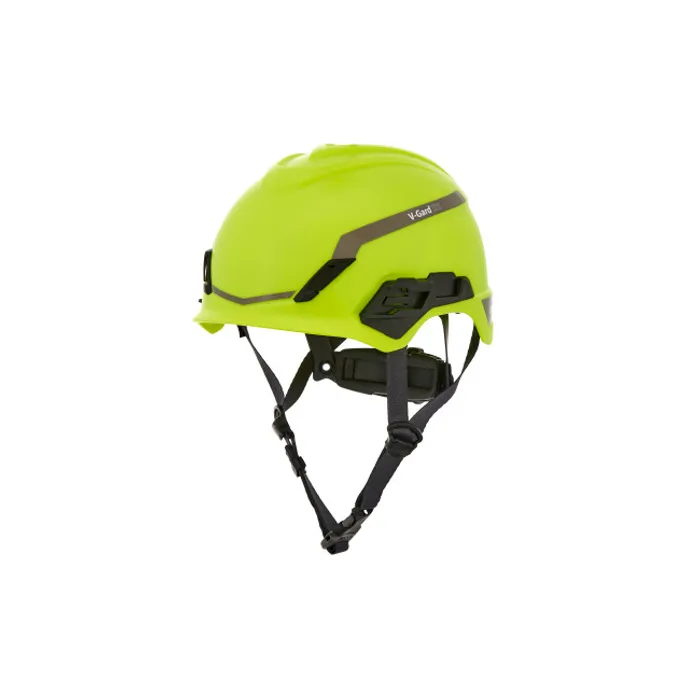 MSA V-Gard® H1 Safety Helmet - Non-Vented - Hi-Viz Yellow/Green - Fas-Trac III Pivot Foam