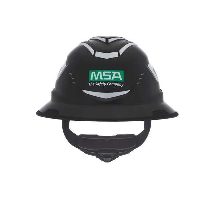 MSA V-Gard C1™ Full Brim Cooling Hard Hat, Vented, Fas-Trac III, Black, ReflectIR™ Thermal Barrier - 10215835