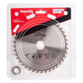 Makita 180mm x 30mm circular saw blade in its original retail packaging, featuring a silver steel blade and a red and black header card.