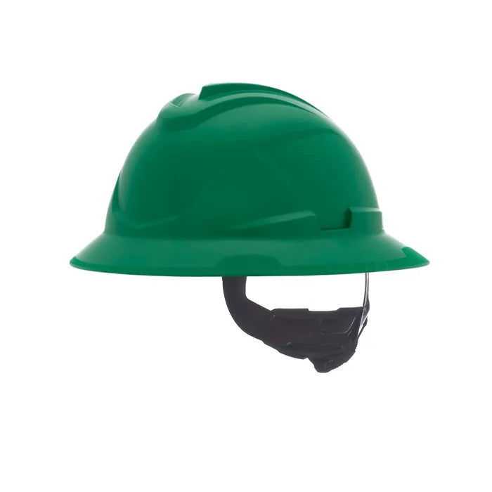 MSA V-Gard C1™ Full Brim Hard Hat, Non-Vented, Fas-Trac III, Green, ReflectIR™ - 10215840