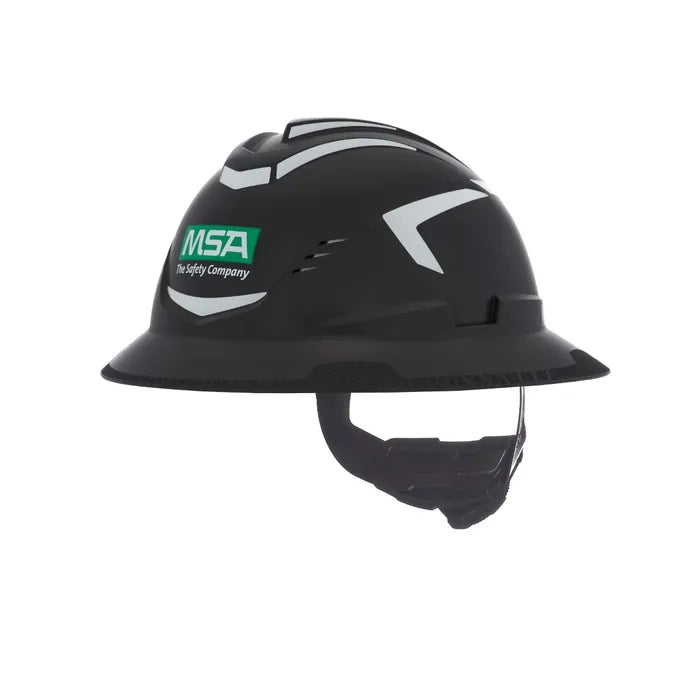 MSA V-Gard C1™ Full Brim Cooling Hard Hat, Vented, Fas-Trac III, Black, ReflectIR™ Thermal Barrier - 10215835