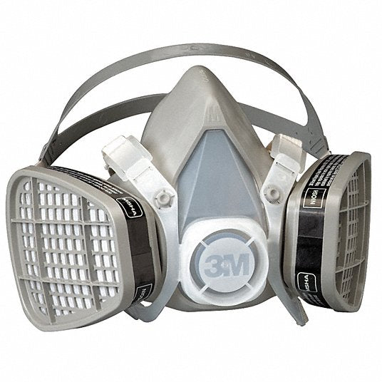 3M 5000 Series Half Face Respirator Kit M | Includes 2 Organic Vapor Cartridges for Industrial Safety