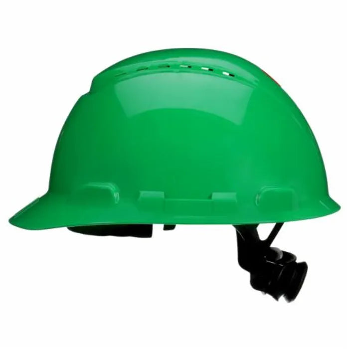 3M™ SecureFit™ Hard Hat H-704SFV-UV - Green - Vented - 4-Point Pressure Diffusion Ratchet - UVicator
