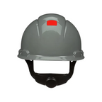 3M SecureFit H-708SFR-UV Hard Hat, Grey, 4-Point Ratchet Suspension with UVicator