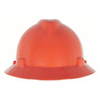 MSA V-Gard® Polyethylene Full Brim Hard Hat - Orange - Fas-Trac III Ratchet Suspension