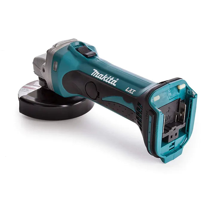 Makita cordless grinder machine on a white background