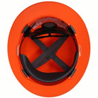 MSA V-Gard® Polyethylene Full Brim Hard Hat - Orange - Fas-Trac III Ratchet Suspension
