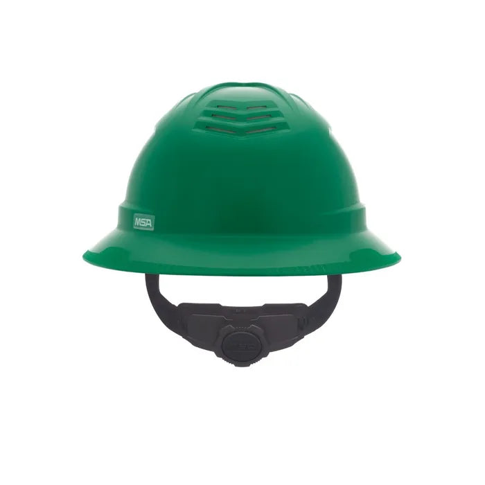 MSA V-Gard C1™ Full Brim Hard Hat, Vented, Fas-Trac III, Green, ReflectIR™ Thermal Barrier - 10215831