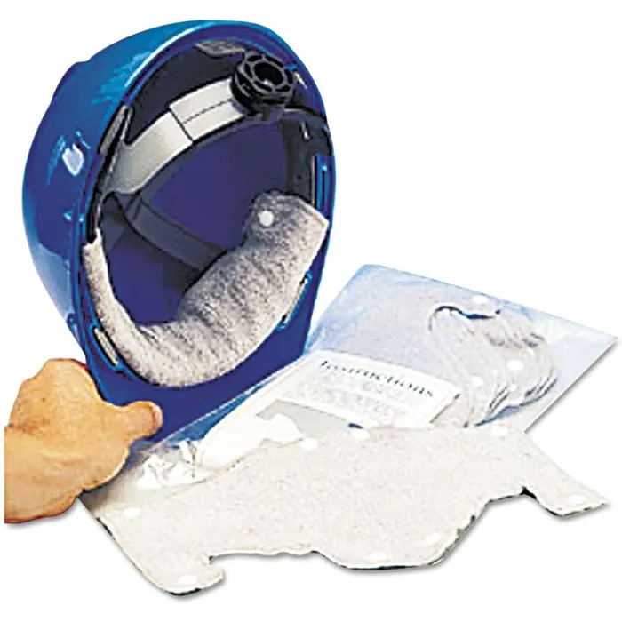 MSA Terri-Band® Hard Hat Sweatband, Terry Cloth, Gray, 10-Pack - 696688