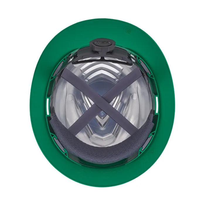 MSA V-Gard C1™ Full Brim Hard Hat, Non-Vented, Fas-Trac III, Green, ReflectIR™ - 10215840