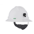 MSA V-Gard® Slotted Full-Brim Protective Hard Hat - Fas-Trac - White - Lamp Bracket & Cord Holder