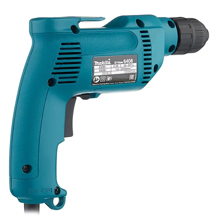 Makita Electric Drill Machine, For Steel and Wood, Chuck 10mm,530W, 1.5kg 6408