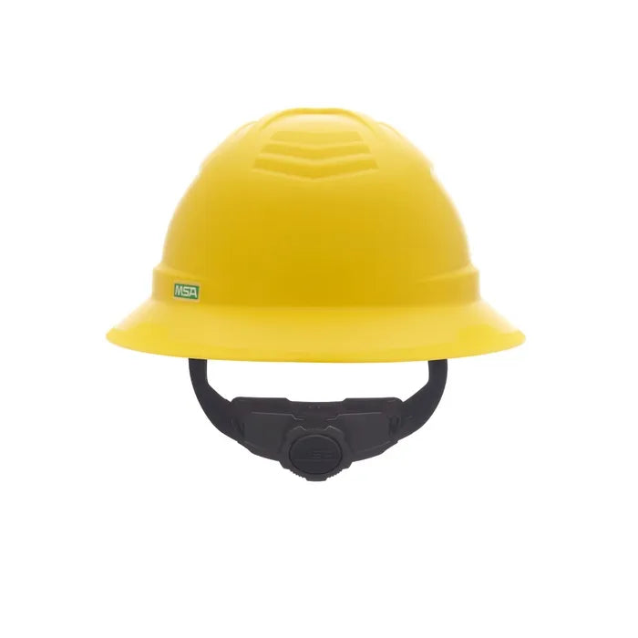 MSA V-Gard C1™ Full Brim Hard Hat, Non-Vented, Fas-Trac III, Yellow, ReflectIR™ - 10215841