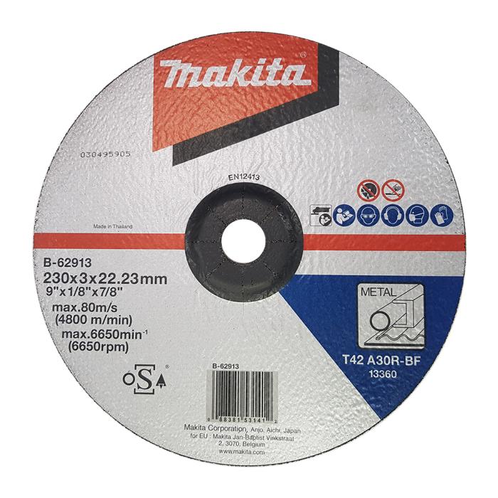 Makita Depressed Centre Cut-Off Wheel for Metal, 230 × 3.0 × 22.23 mm, A30T, A-83624