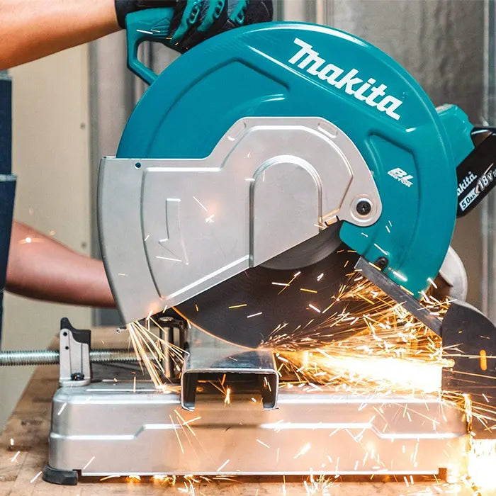 Makita DLW140PG2 Cordless Metal Saw, 355mm (14"), 36V (2x18V LXT), Brushless, 17.8kg (2 Batteries, Charger)