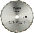 Makita HW No. D-19087 305 x 30 mm circular saw blade for MDF wood, featuring a brushed silver metal finish with black printed text and technical specifications.