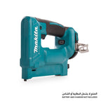 Makita Cordless Nailing Tool in teal and black colour with white Makita Logo, on a white background with the text "Battery and Charger not included" written at the bottom of the background