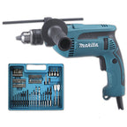 Makita Impact Drill, For Masonary, Steel, Wood, With Accessory Case 74 Pieces, Chuck 13mm, 680W, 2kg HP1640KX3