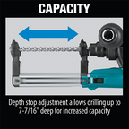 Makita Rotary Hammer Drill Machine, 3 Modes, Concrete 26mm, 800W, 4.4kg HR2661