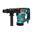Makita Electric Concrete Breaker with a turquoise and black body, black chuck, and front handle, shown on a plain white background.