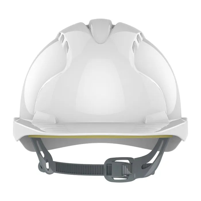 JSP EVO®2 Mid Peak Vented Safety Helmet, Slip Ratchet, White - AJF030-050-100