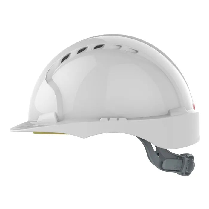 JSP EVO®2 Mid Peak Vented Safety Helmet, Slip Ratchet, White - AJF030-050-100