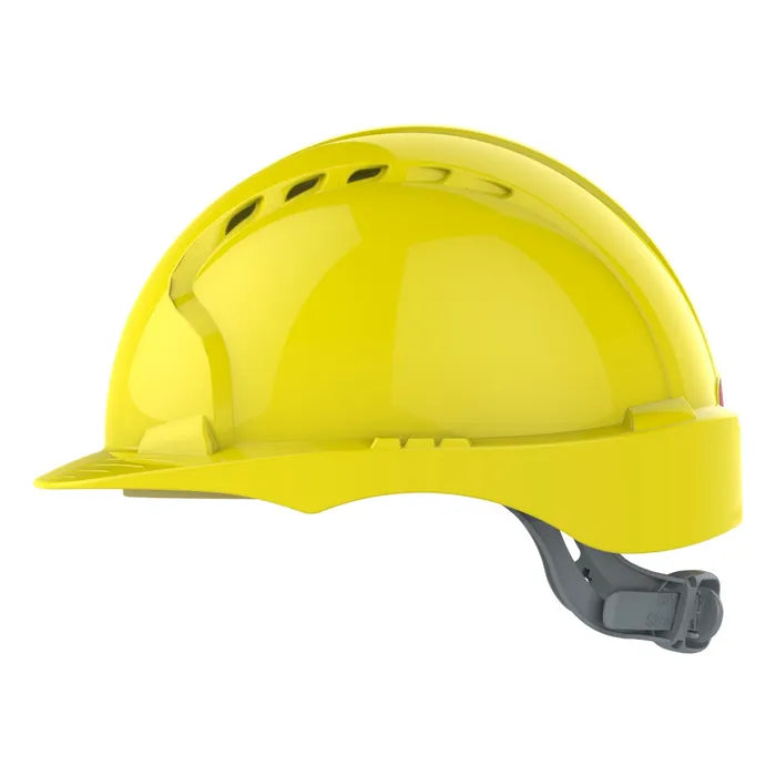 JSP EVO®2 Safety Helmet, Slip Ratchet, Vented, Yellow - AJF030-050-200