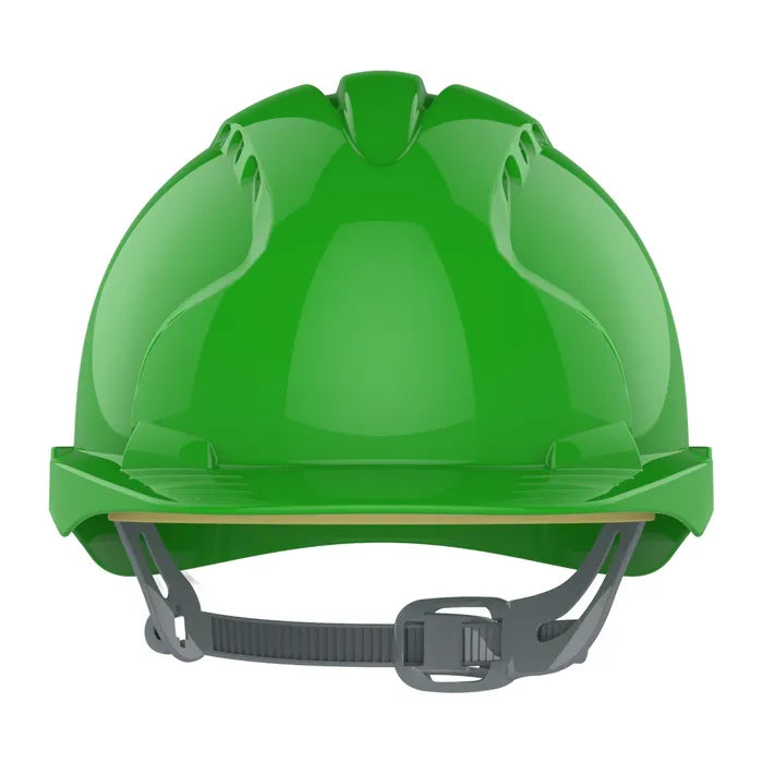JSP EVO®2 Safety Helmet, Slip Ratchet, Vented, Green - AJF030-050-300