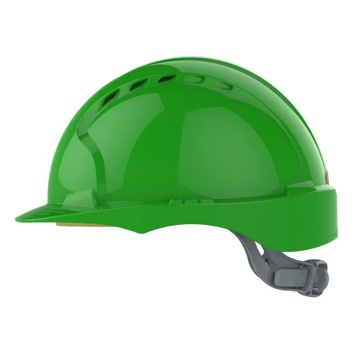 JSP EVO®2 Safety Helmet, Slip Ratchet, Vented, Green - AJF030-050-300
