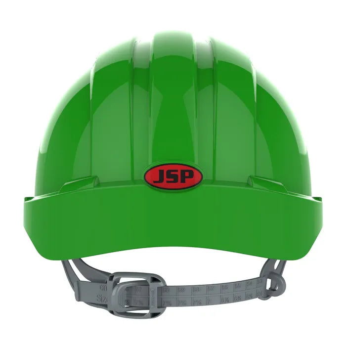 JSP EVO®2 Safety Helmet, Slip Ratchet, Vented, Green - AJF030-050-300