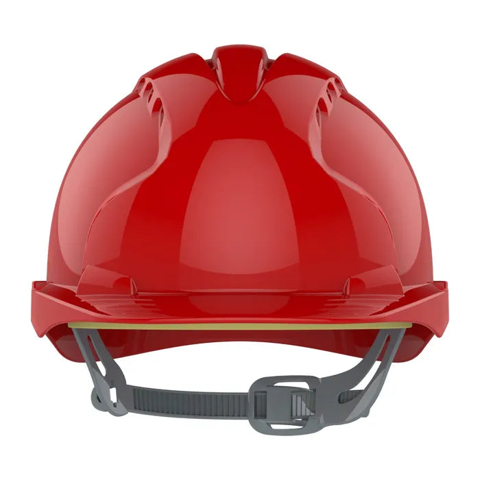 JSP EVO®2 Safety Helmet, Slip Ratchet, Vented, Red - AJF030-050-600