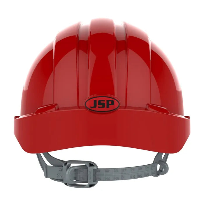 JSP EVO®2 Safety Helmet, Slip Ratchet, Vented, Red - AJF030-050-600