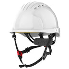 JSP EVO5 DualSwitch Safety & Climbing Helmet, Vented, White, 4-Point Chin Strap, AKS270-000-100