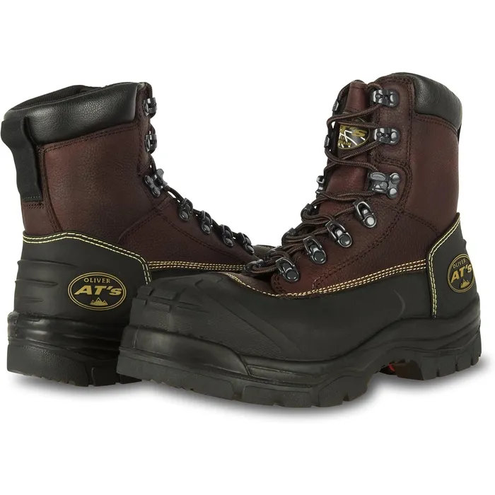 Oliver 65 Series 6-Inch Steel Toe Work Boots, Brown, Lace-Up, 65-390