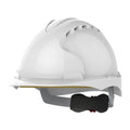 JSP EVO®3 Mid Peak Safety Helmet - Revolution® Wheel Ratchet - Vented - White