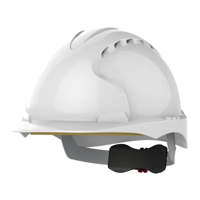 JSP EVO®3 Mid Peak Safety Helmet - Revolution® Wheel Ratchet - Vented - White