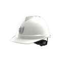 MSA V-Gard® 500 Safety Helmet - Non-Vented - White - Fas-Trac III PVC - Metal Lamp Bracket