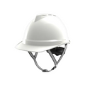 MSA V-Gard® 500 Safety Helmet - Non-Vented - White - Fas-Trac III PVC - 4-Point Chinstrap