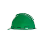 MSA V-Gard® Safety Helmet, Polyethylene Cap Style Hard Hat, 4 Point Ratchet Suspension, Green