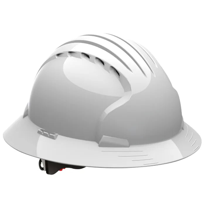 JSP EVO 6161 Full Brim Safety Helmet, White, Wheel Ratchet, Non-Vented, AJP170-000-104