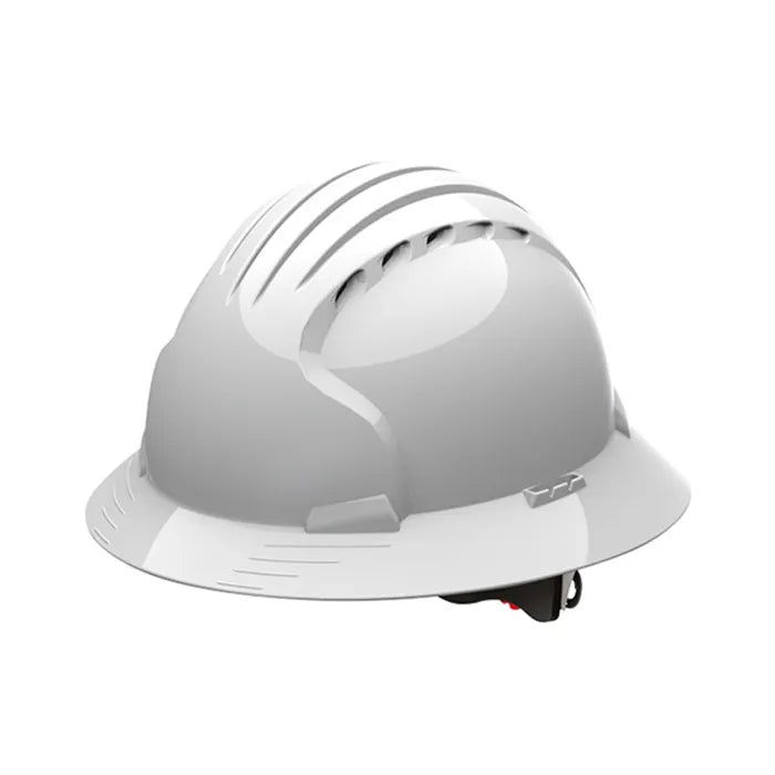 JSP EVO 6161 Full Brim Safety Helmet, White, Wheel Ratchet, Non-Vented, AJP170-000-104