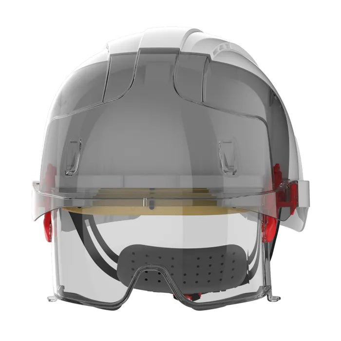JSP EVO® VISTAlens® White Safety Helmet with Integrated Smoke Eyewear – AMA170-005-F00