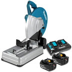 Makita DLW140PG2 Cordless Metal Saw, 355mm (14"), 36V (2x18V LXT), Brushless, 17.8kg (2 Batteries, Charger)