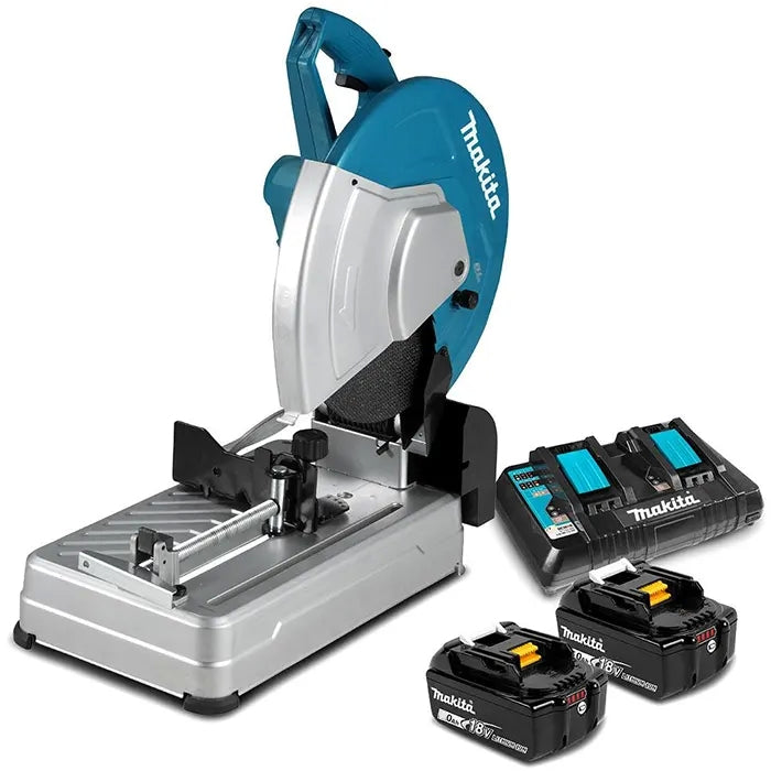 Makita DLW140PG2 Cordless Metal Saw, 355mm (14"), 36V (2x18V LXT), Brushless, 17.8kg (2 Batteries, Charger)