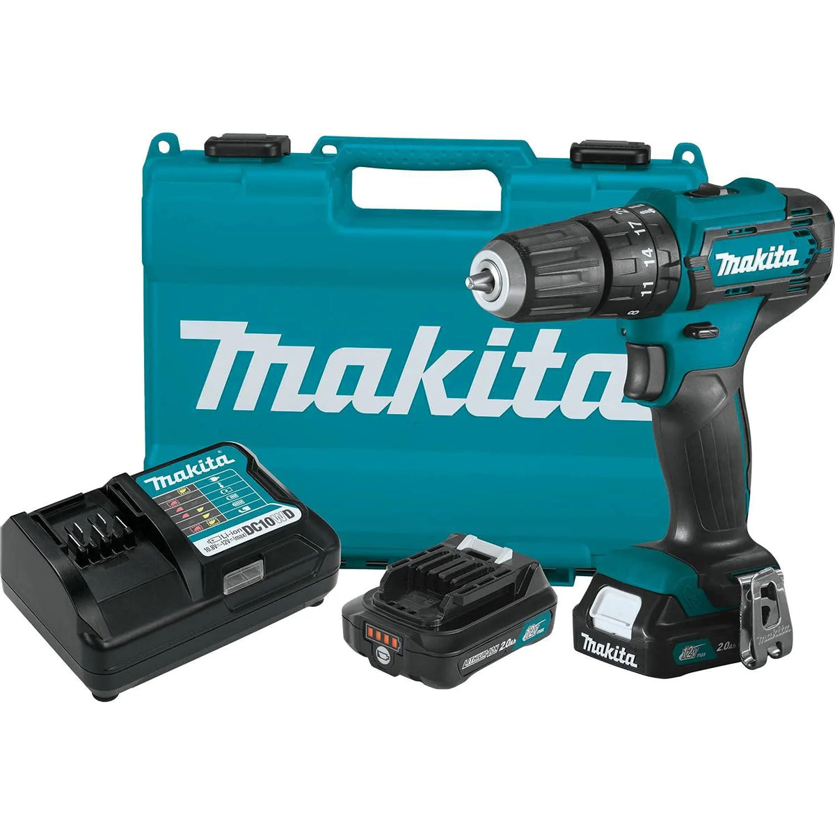 Makita Cordless Impact Driver Drill 10mm, For Masonry, Steel, Wood, 12V, 1.3kg HP333DWAE