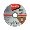 Makita stainless steel cutting disc with an INOX finish, featuring a red, white, and brown label on a white background.
