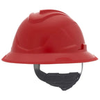 MSA V-Gard C1™ Full Brim Hard Hat, Red, Non-Vented, Fas-Trac III, ReflectIR™, 10215838