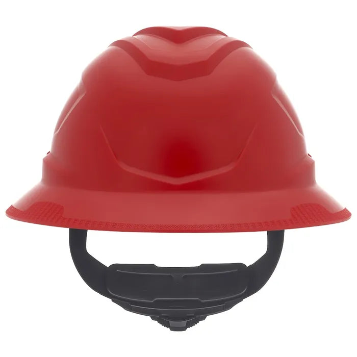 MSA V-Gard C1™ Full Brim Hard Hat, Red, Non-Vented, Fas-Trac III, ReflectIR™, 10215838