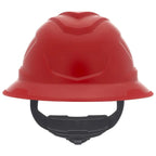 MSA V-Gard C1™ Full Brim Hard Hat, Red, Non-Vented, Fas-Trac III, ReflectIR™, 10215838