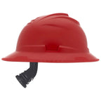 MSA V-Gard C1™ Full Brim Hard Hat, Red, Non-Vented, Fas-Trac III, ReflectIR™, 10215838